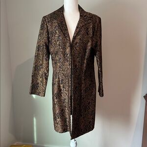 Coldwater Creek Paisley Gold Duster Jacket